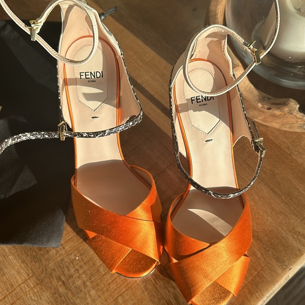 Fendi Satin And Python Embossed Leather. Statemen… - image 2